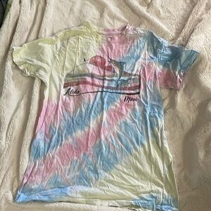 American Highway Maui graphic tie-dye tee